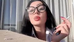 Play Sexy Smoking Mistress Nika: Cigarette Fetish and Smoke Play